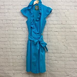 Elizabeth McKay Scotland Ruffled Wrap Mini Dress Size 4
